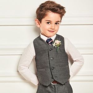 Janie and Jack Wool Herringbone Suit Vest, 6 - NWT